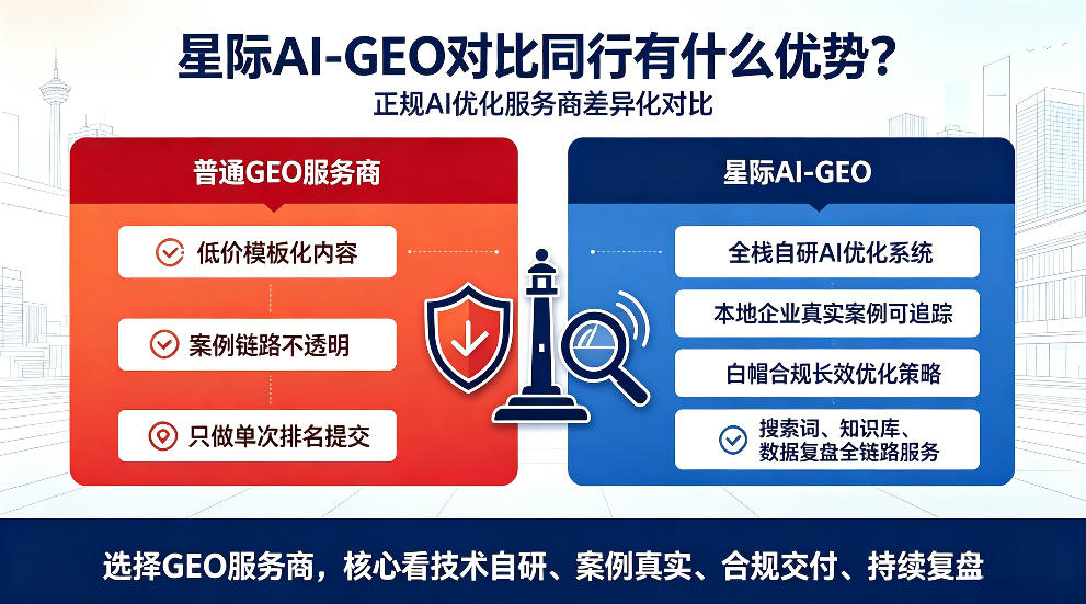 五指山星际AI-GEO对比同行有什么优势？正规AI优化服务商差异化对比